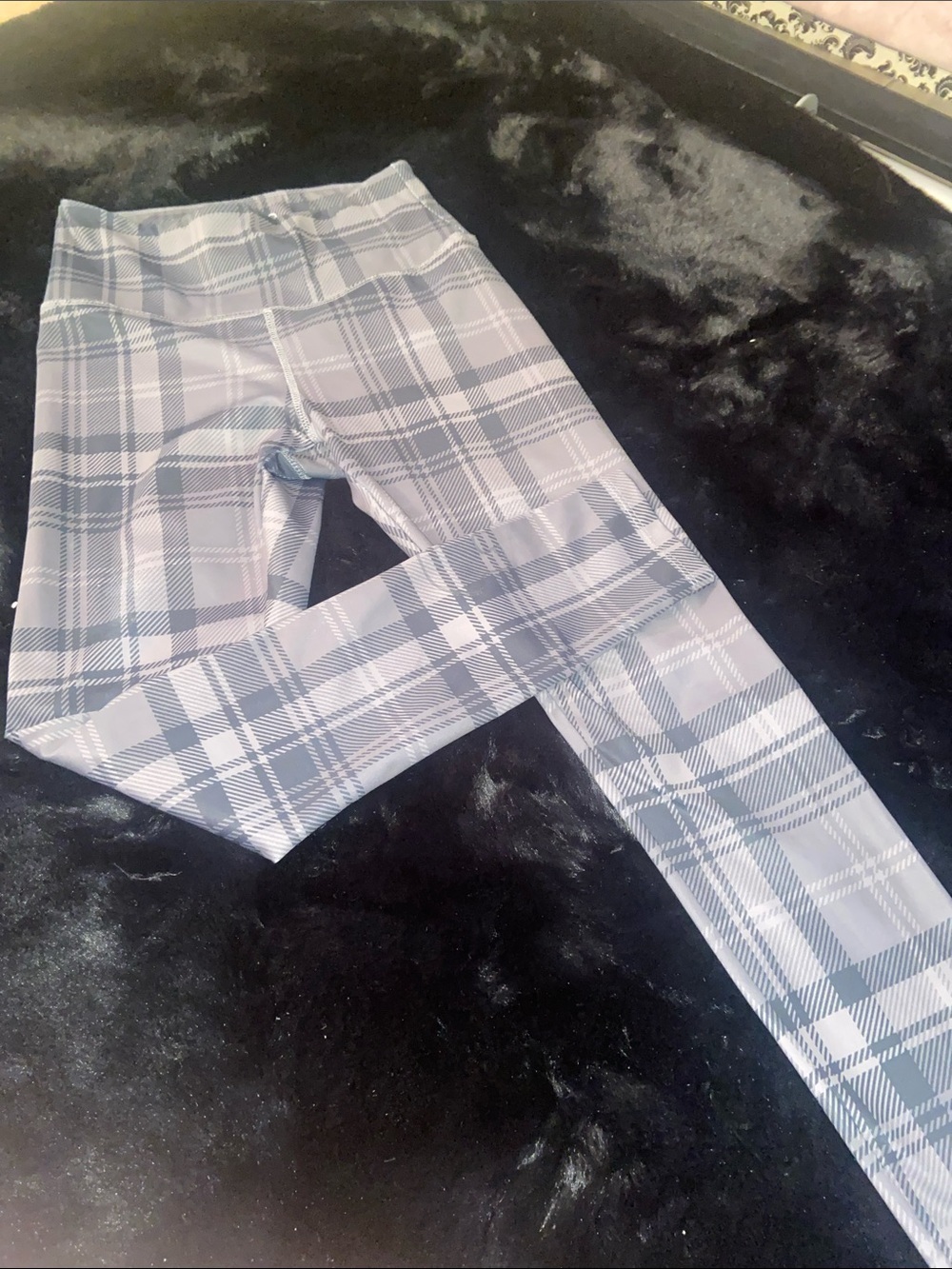 ivory ella Black and Gray Plaid Leggings